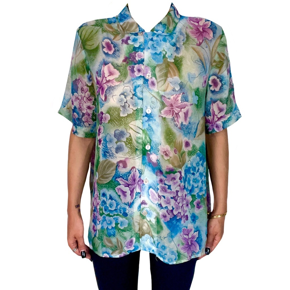 Alfred Dunner Women's Floral Button Down Vintage